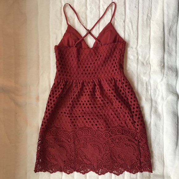 A&F Rust Red Lace Dress - Picture 5 of 9